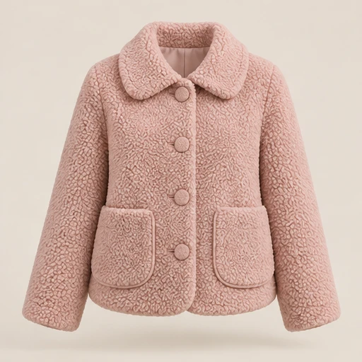 Petal Collar Jacket in Dusty Blush, front view